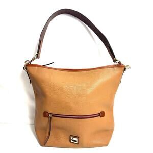 Dooney & Bourke Large Tan Pebble Hobo Shoulder Bag Purse